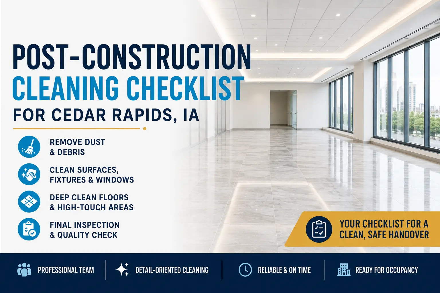 Post-Construction Cleaning Checklist for Cedar Rapids